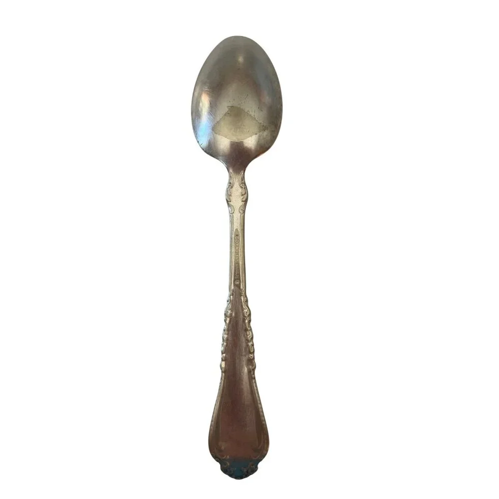 Vintage 1927 Ralp H. Hogan Silverplate Spoon Ornate Design Collectible Flatware